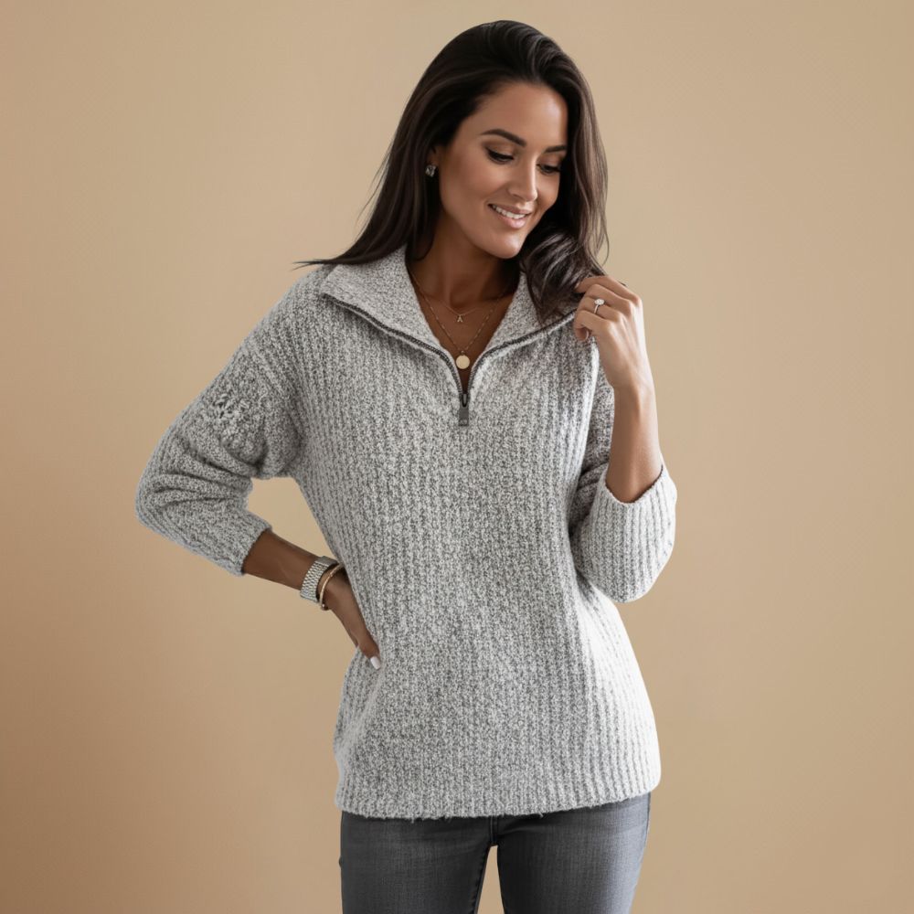 Ladies' Knitted Zip Jumper | Refined Warmth with Timeless Class