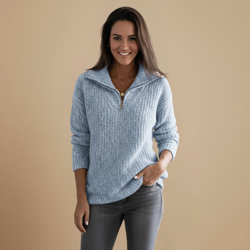 Ladies' Knitted Zip Jumper | Refined Warmth with Timeless Class