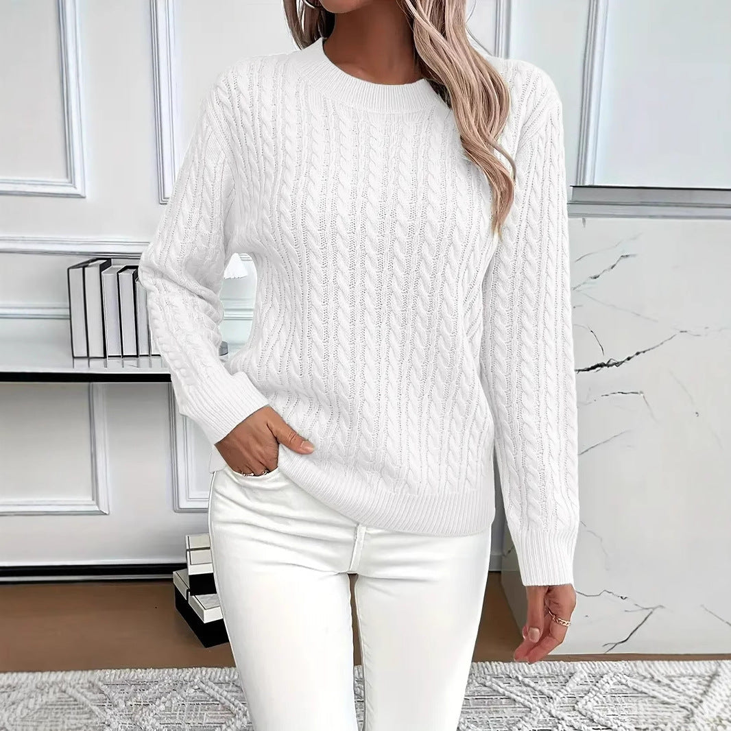 Anna | Soft and Elegant Round Neck Cable Knit Jumper