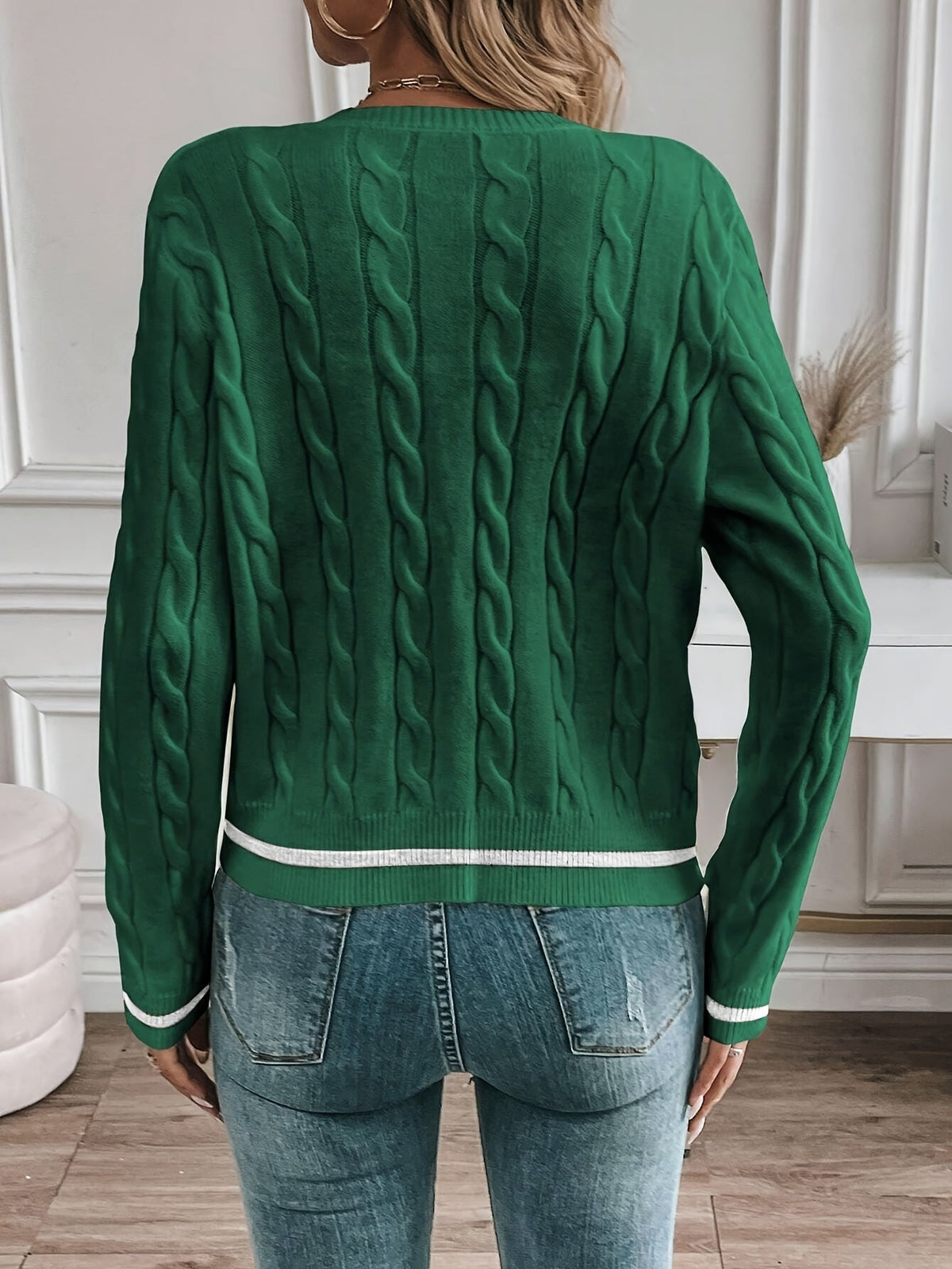 Gloria | Button-Up Cable Knit Cardigan