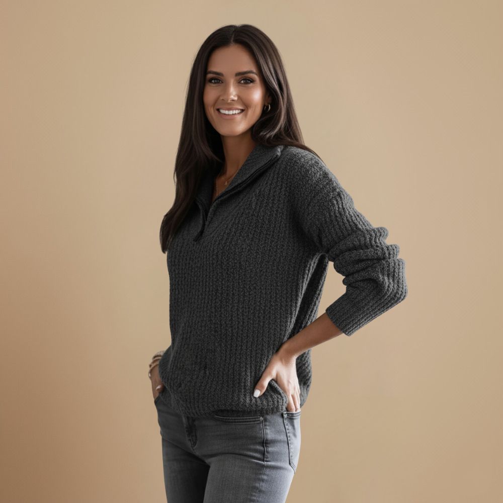 Ladies' Knitted Zip Jumper | Refined Warmth with Timeless Class