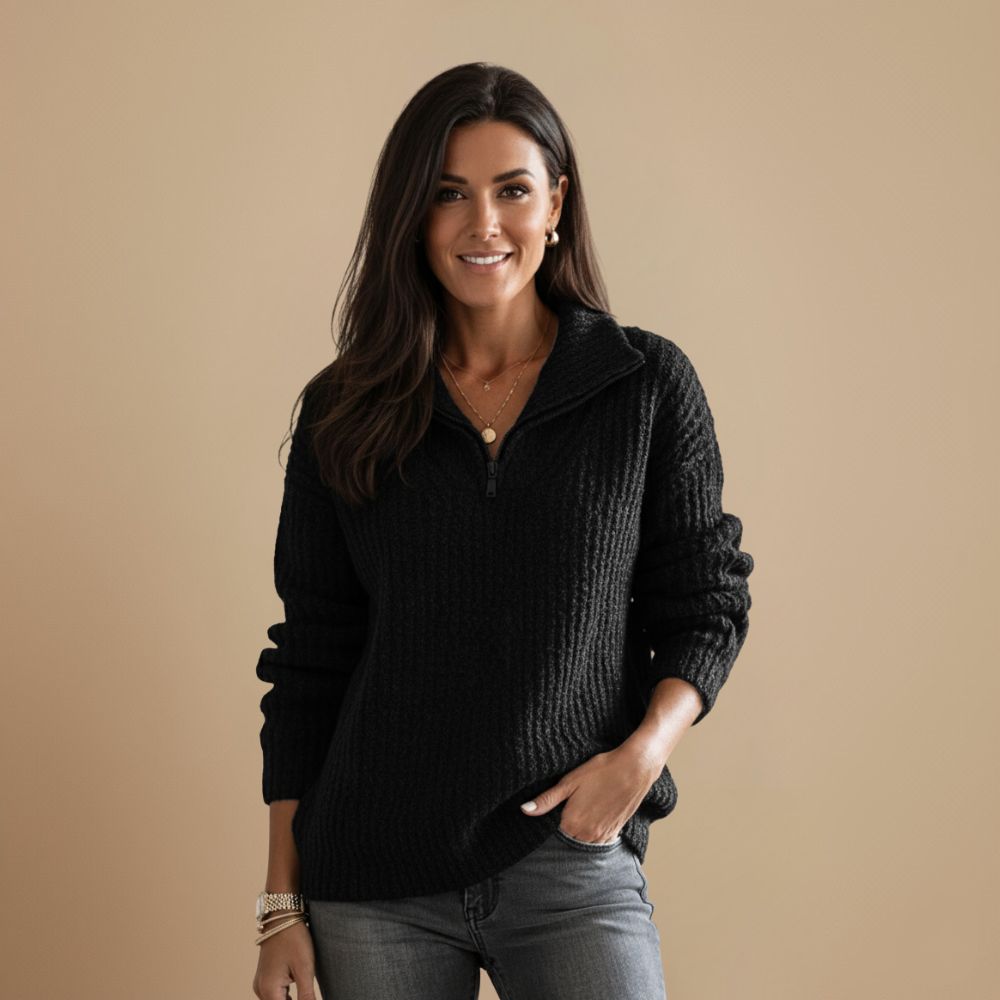 Ladies' Knitted Zip Jumper | Refined Warmth with Timeless Class