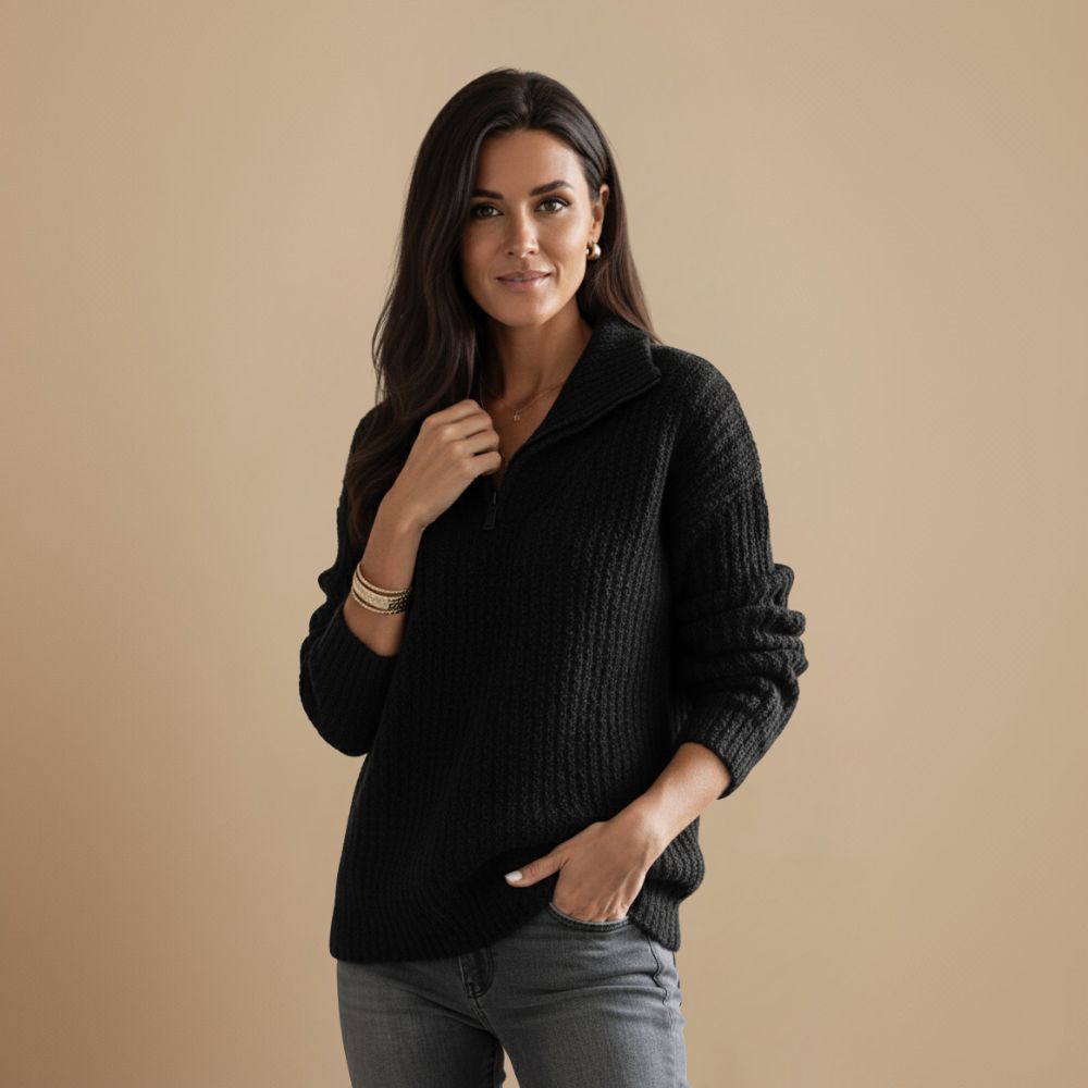 Ladies' Knitted Zip Jumper | Refined Warmth with Timeless Class