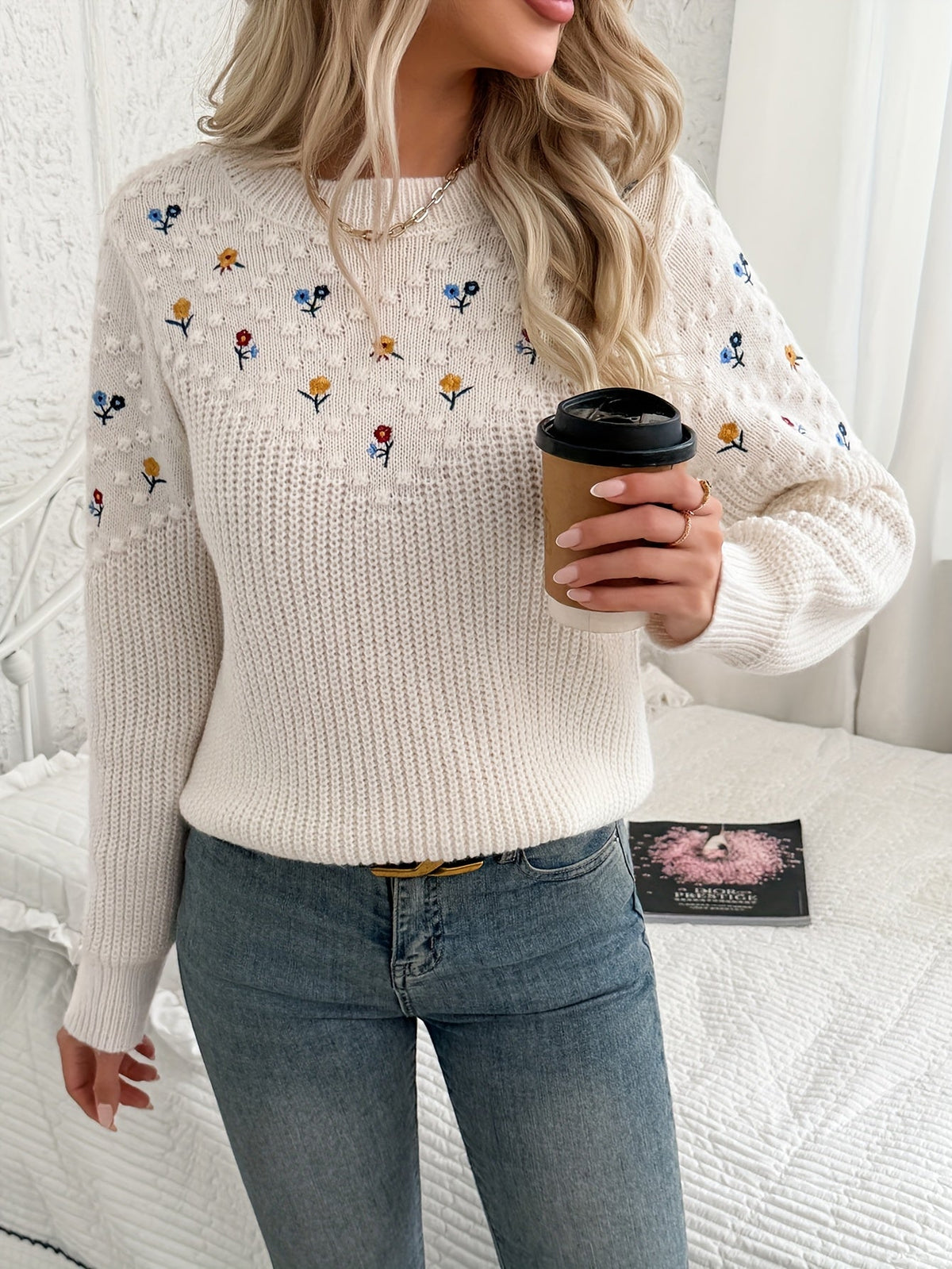 Florence | Embroidered Floral Sweater