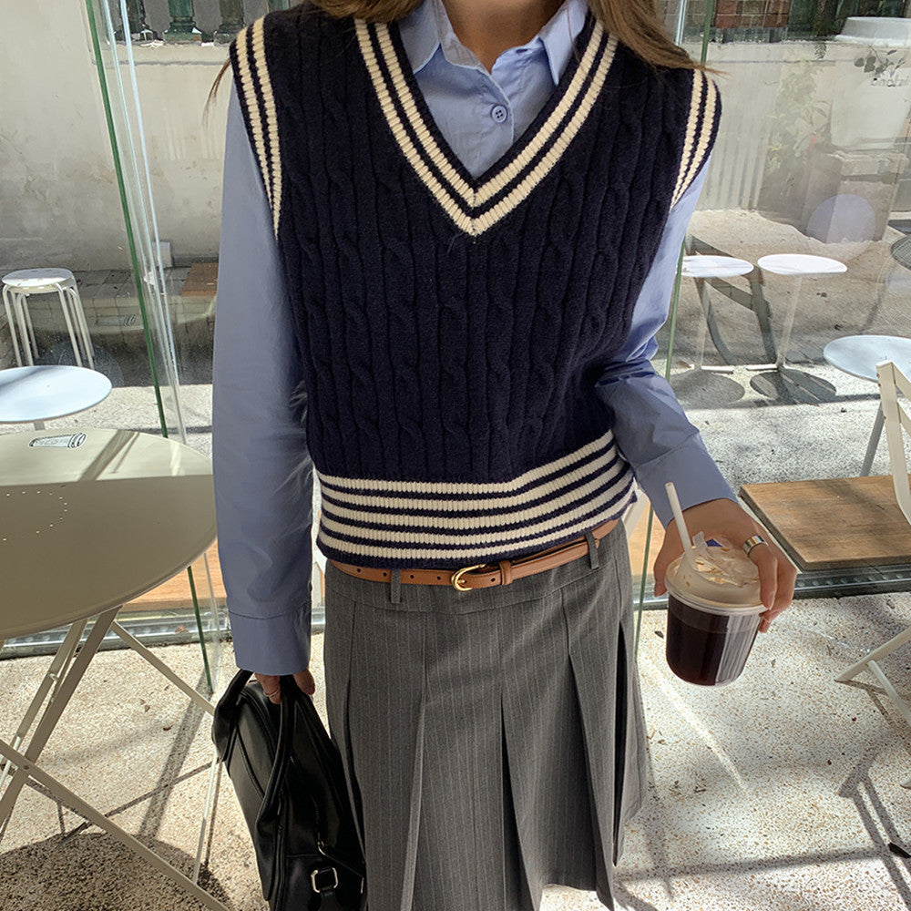 Striped Pullover Vest
