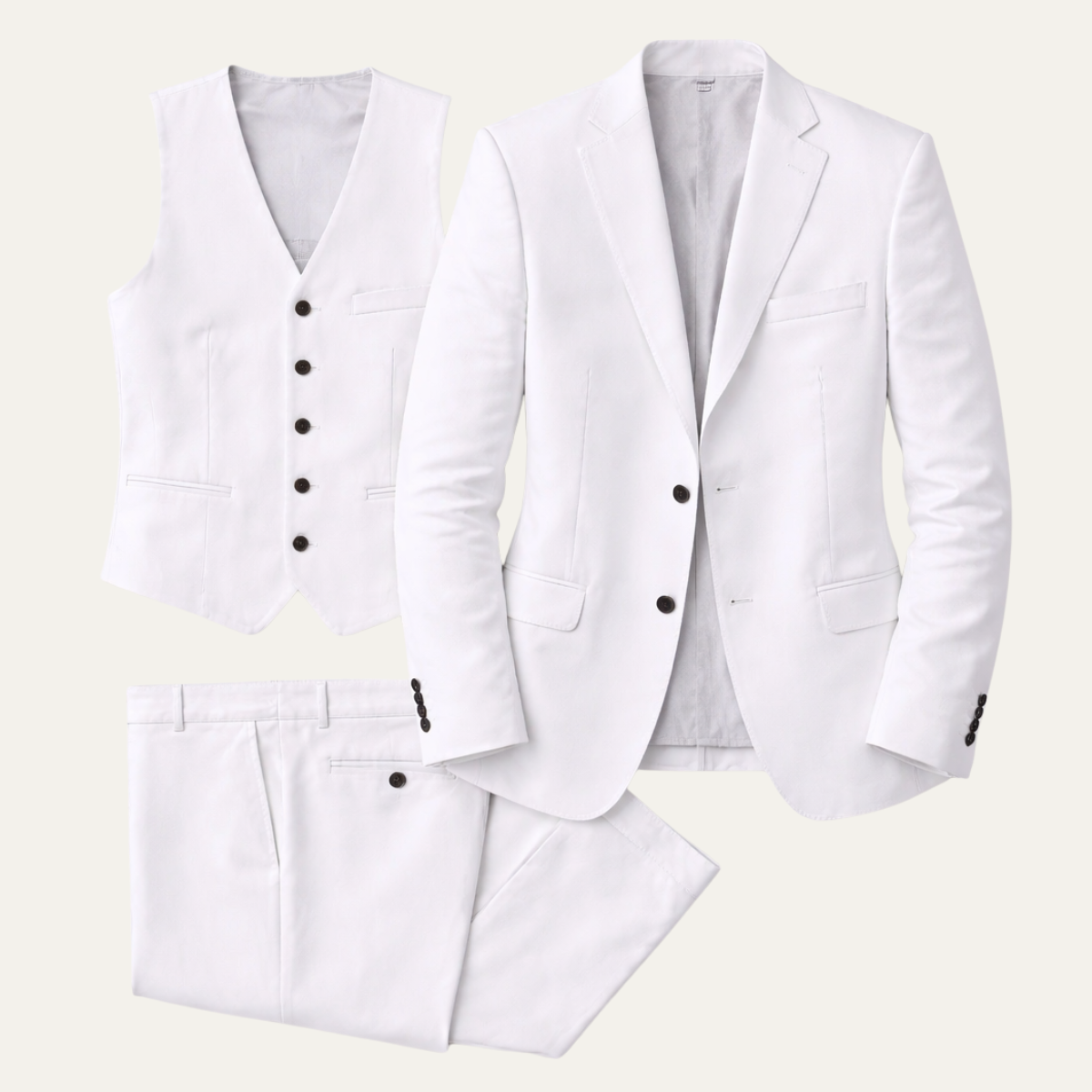 The Engelberg Men’s Business Linen 3 Piece Suit – Jacket, Vest & Pants