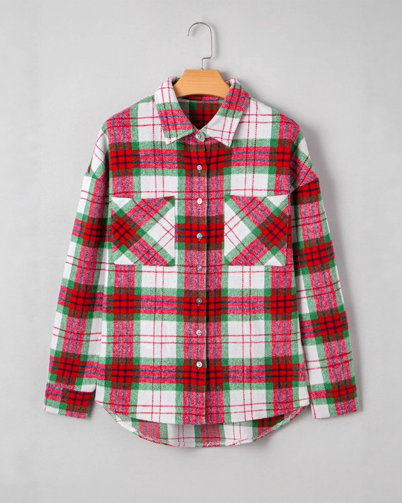 Relaxed Checkered Wool Coat