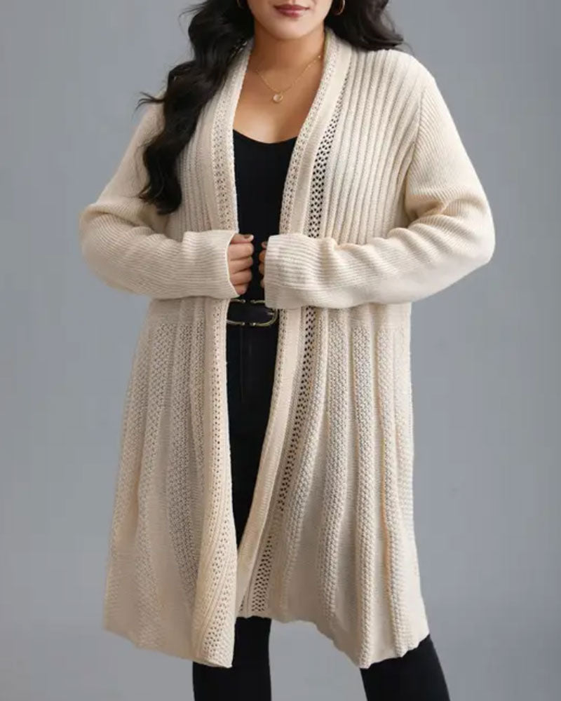 Chic Long Solid Casual Cardigan