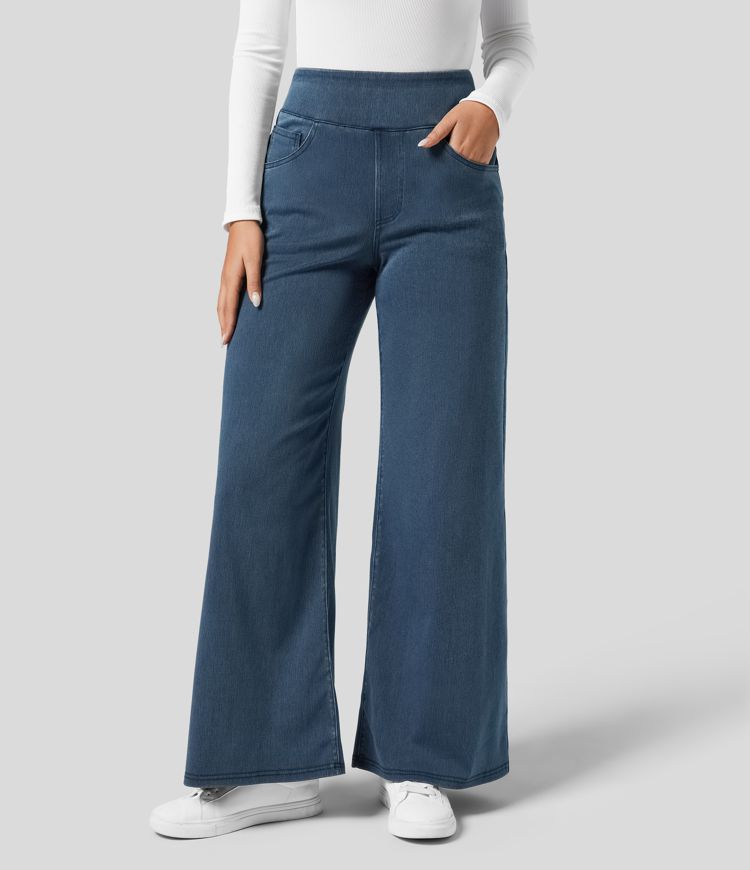 Ladies' Comfy High-Waisted Stretch Trousers | Stylish, Smooth and Flattering