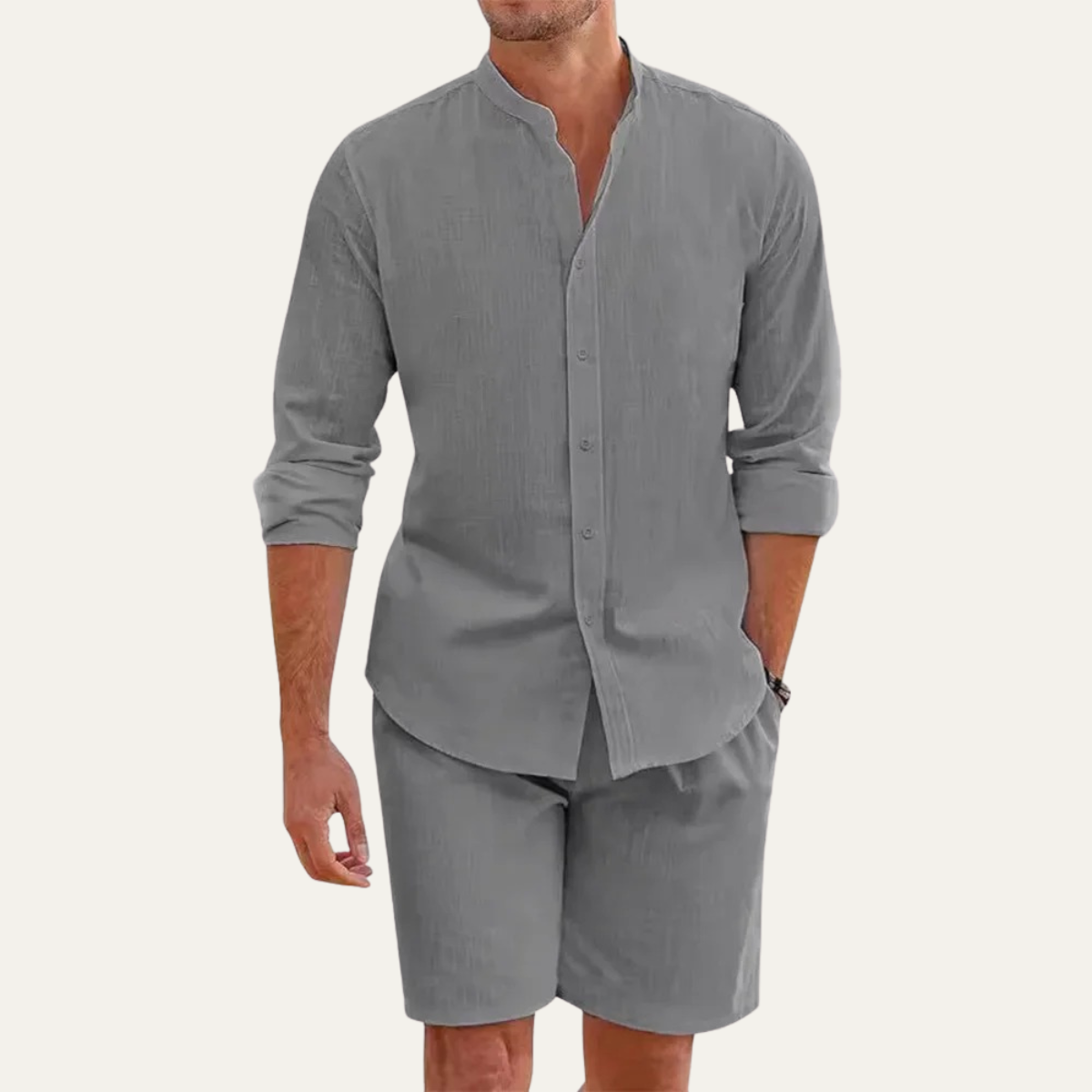 The Vicenza Men’s Linen Shirt and Shorts Set – Casual Two Piece Outfit