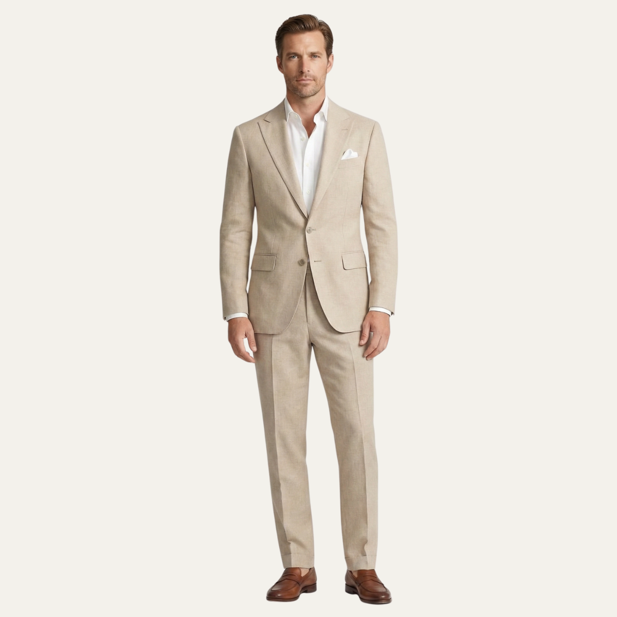 The Basel Men’s Luxury Linen Suit Set – Blazer & Trousers