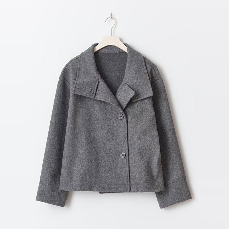 Ladies Short Jacket | Elegant jacket with high collar and buttons