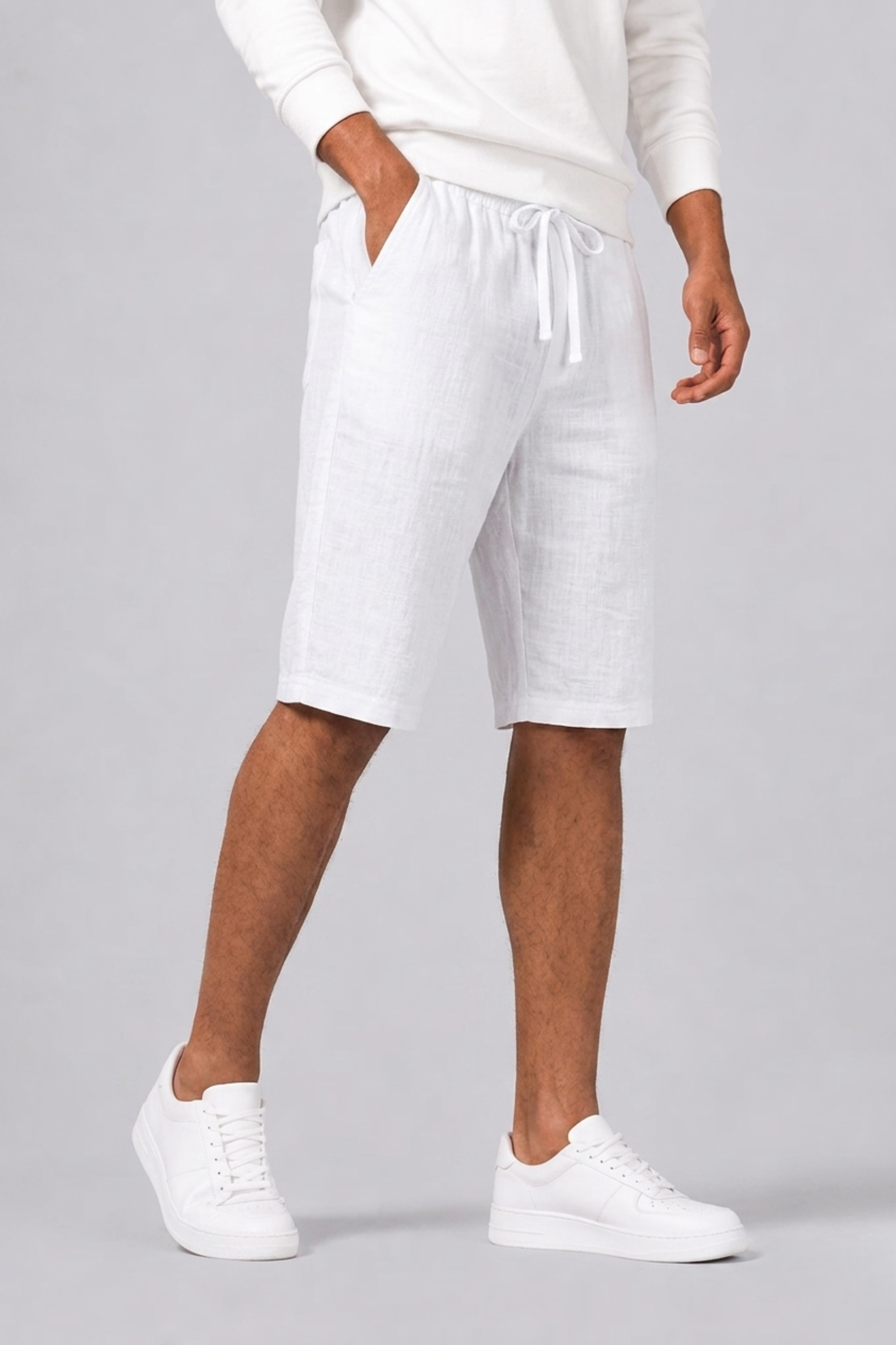 Men's Beach Shorts with Drawstring and Elastic Waist