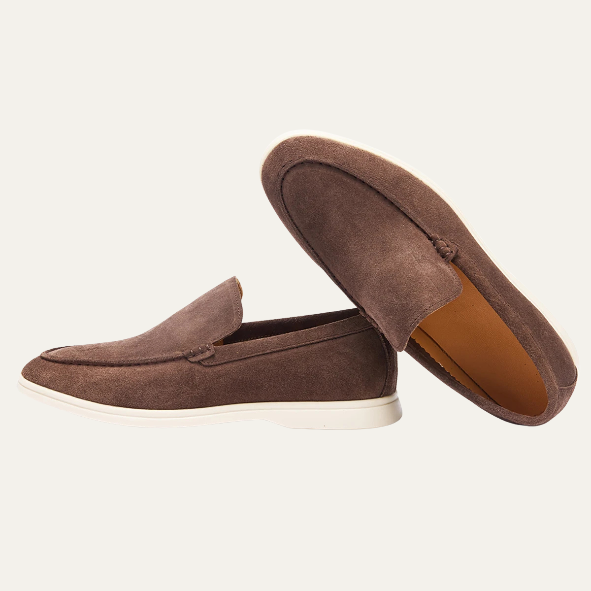 The Meadowgate Men’s Casual Vintage Suede Leather Slip On Loafers - Khaki
