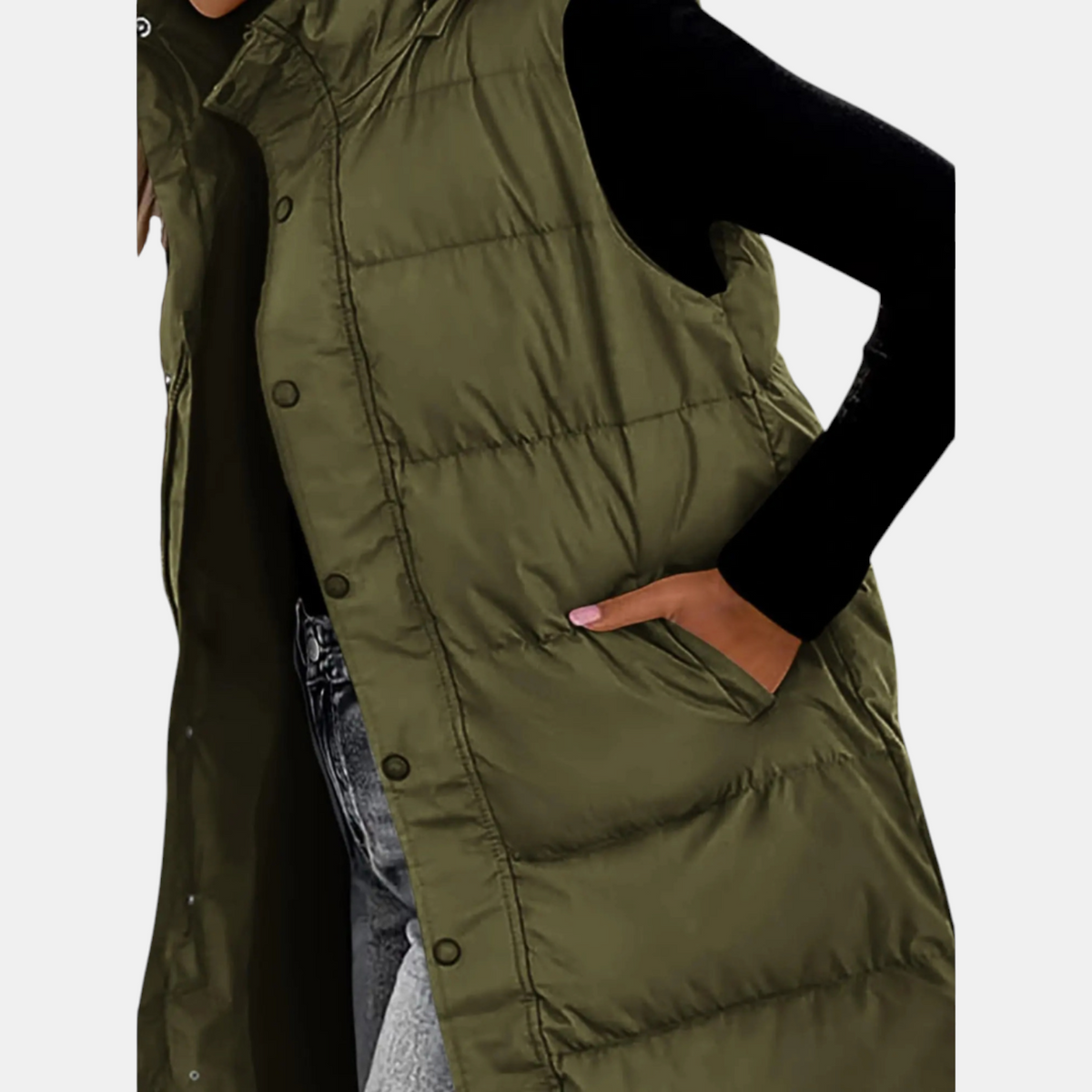 Women's Hooded Ankle-Length Padded Gilet