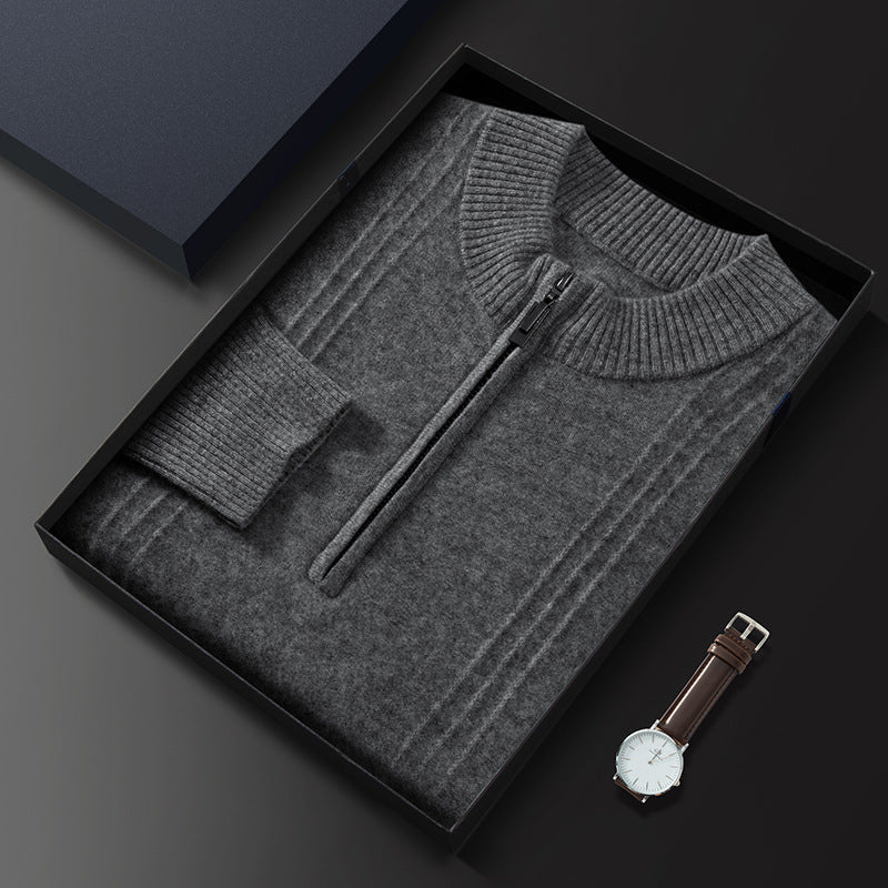Wool Ribbed Half-Zip