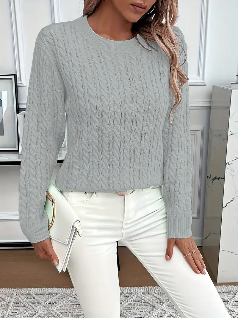 Anna | Soft and Elegant Round Neck Cable Knit Jumper