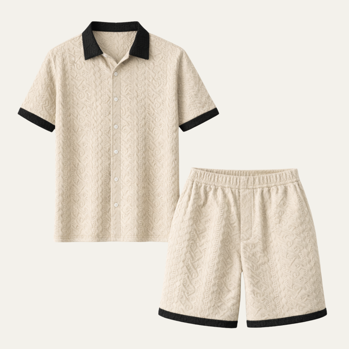 The Brookridge Hill Men’s Textured Lightweight Summer Set – Shirt & Shorts Set