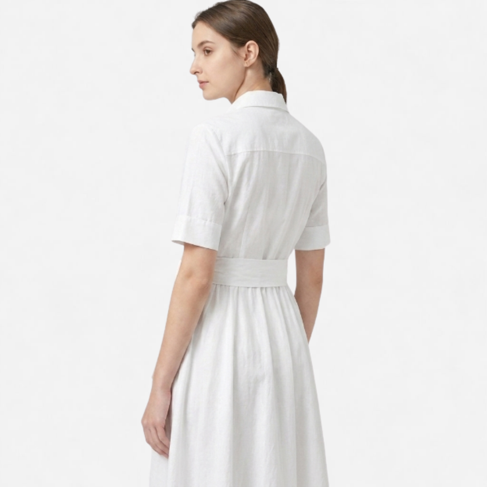 OLDMONEYLOOK | Women’s Refined Button-Up Midi Dress