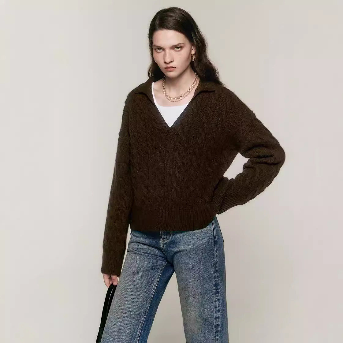 Pure Wool Polo Sweater