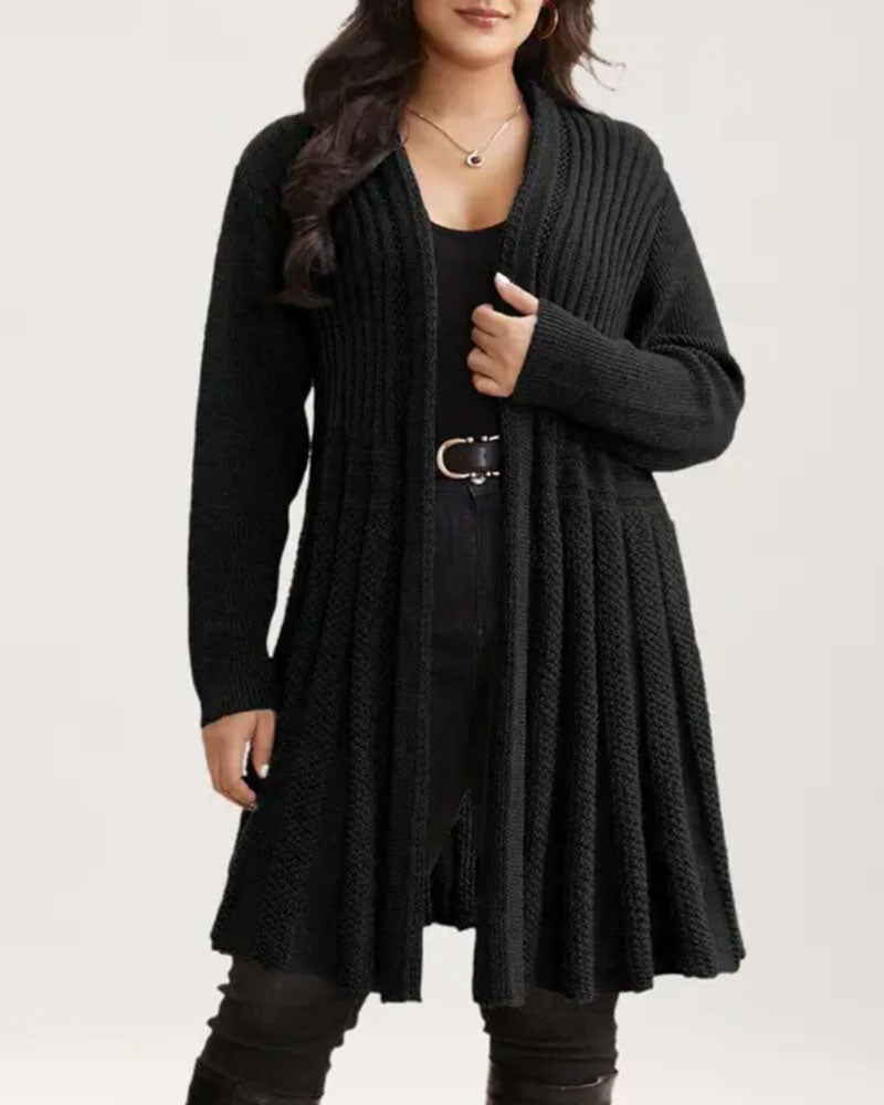 Chic Long Solid Casual Cardigan
