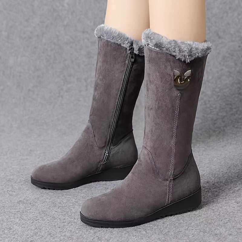 Annalise | Mid-Calf Boots with Luxurious Fur Trim
