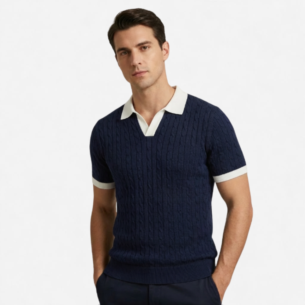 OLDMONEYLOOK | Men’s Classic Summer Knit Polo Shirt