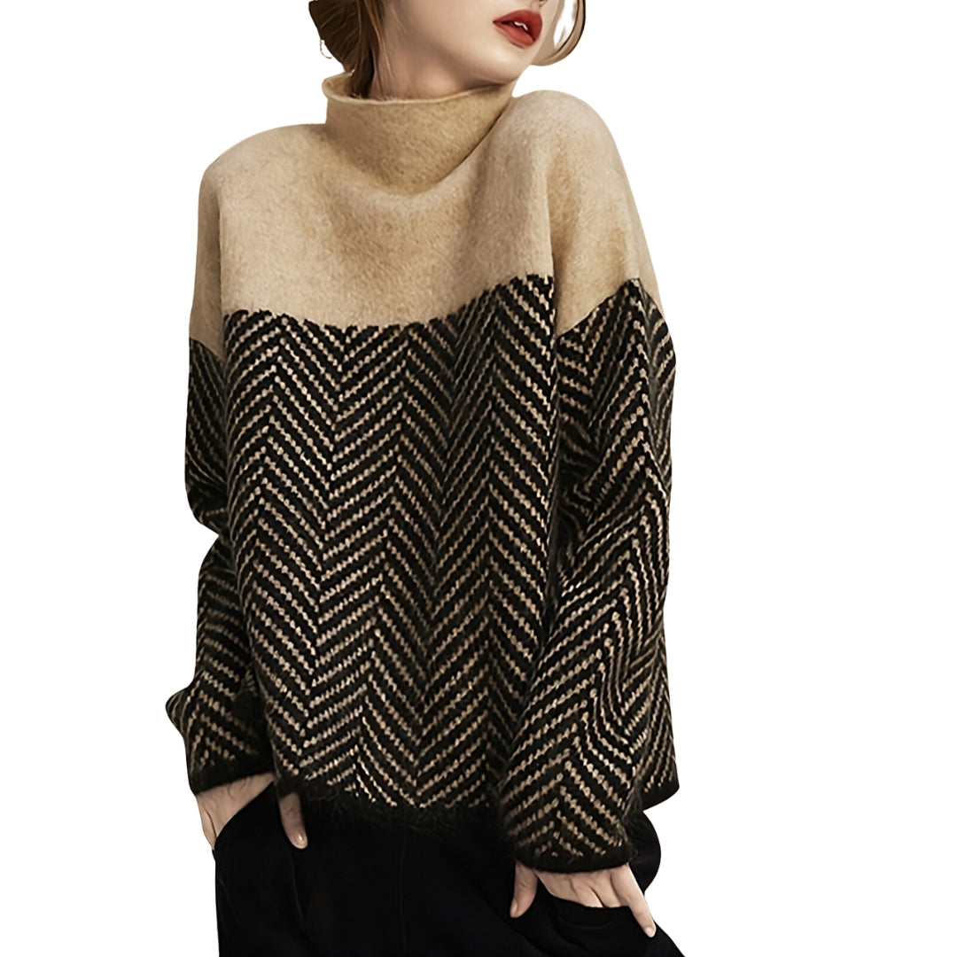 Cozy Long-Sleeve Polo Sweater with Stylish Patterns
