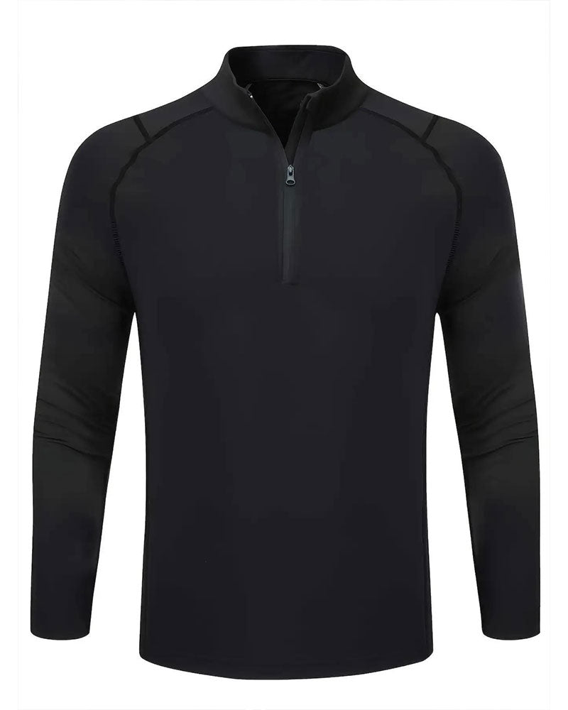 Zippered Stand Collar Raglan Sleeve Top