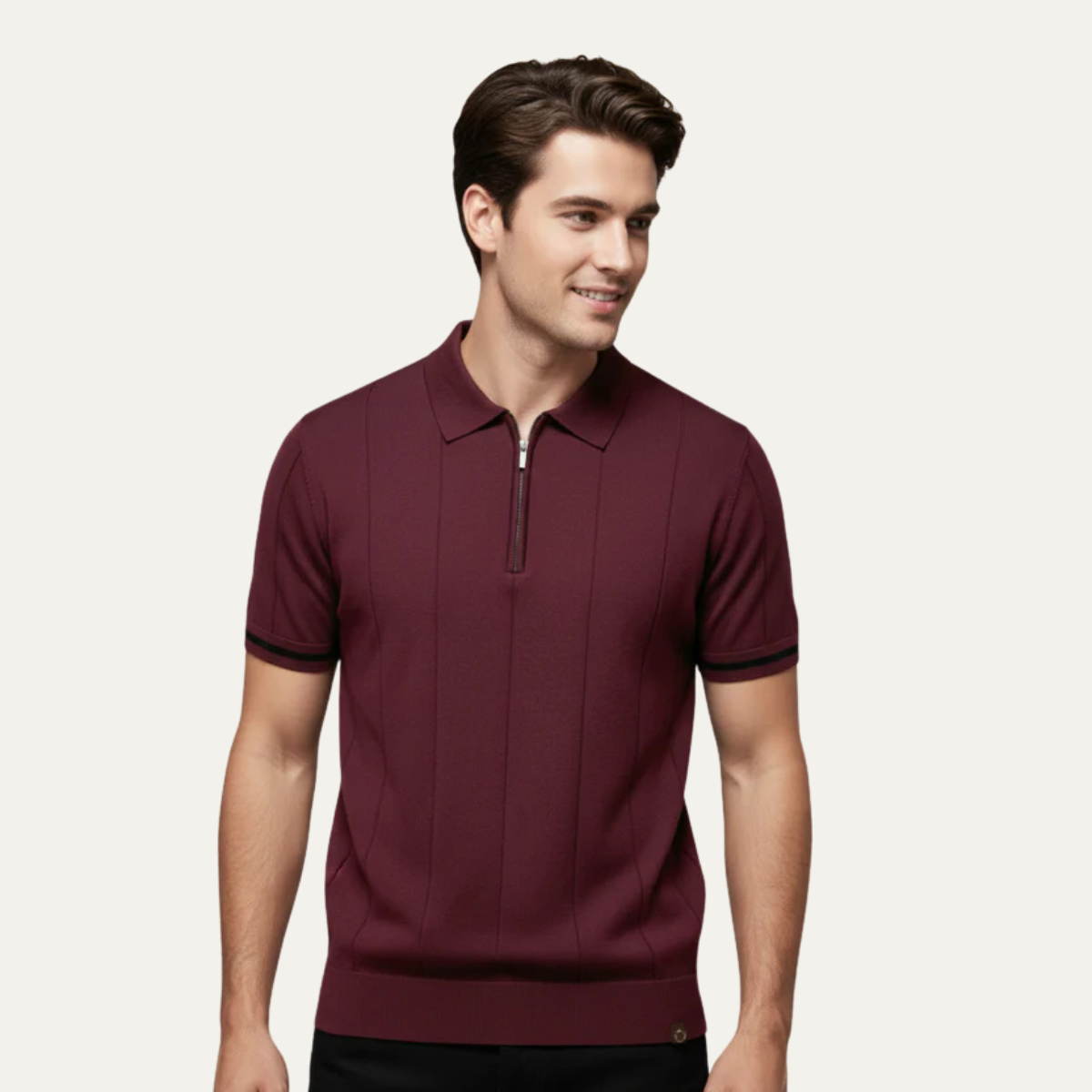 The Pavia Hills Men’s Short Sleeve Zip Polo
