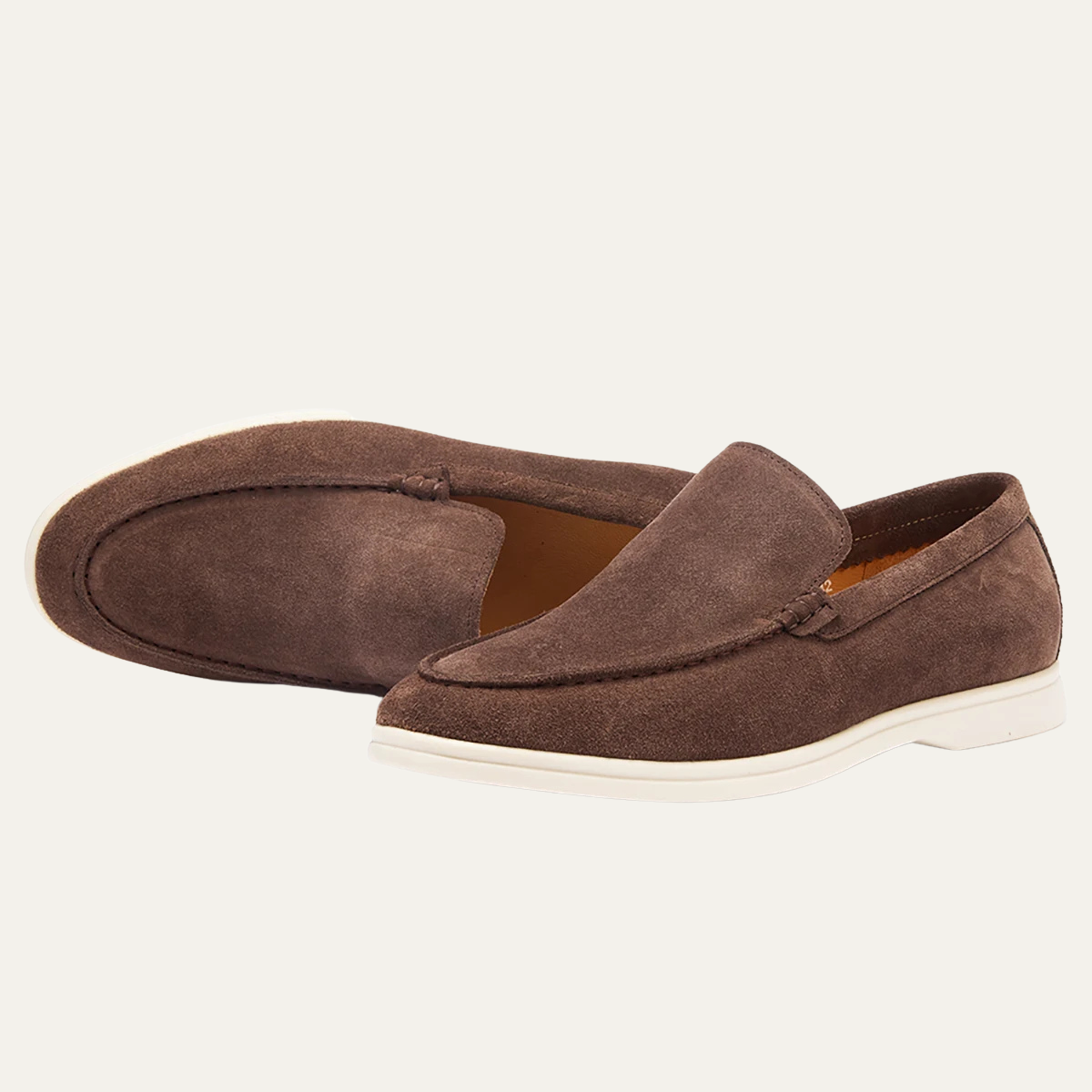 The Meadowgate Men’s Casual Vintage Suede Leather Slip On Loafers - Khaki