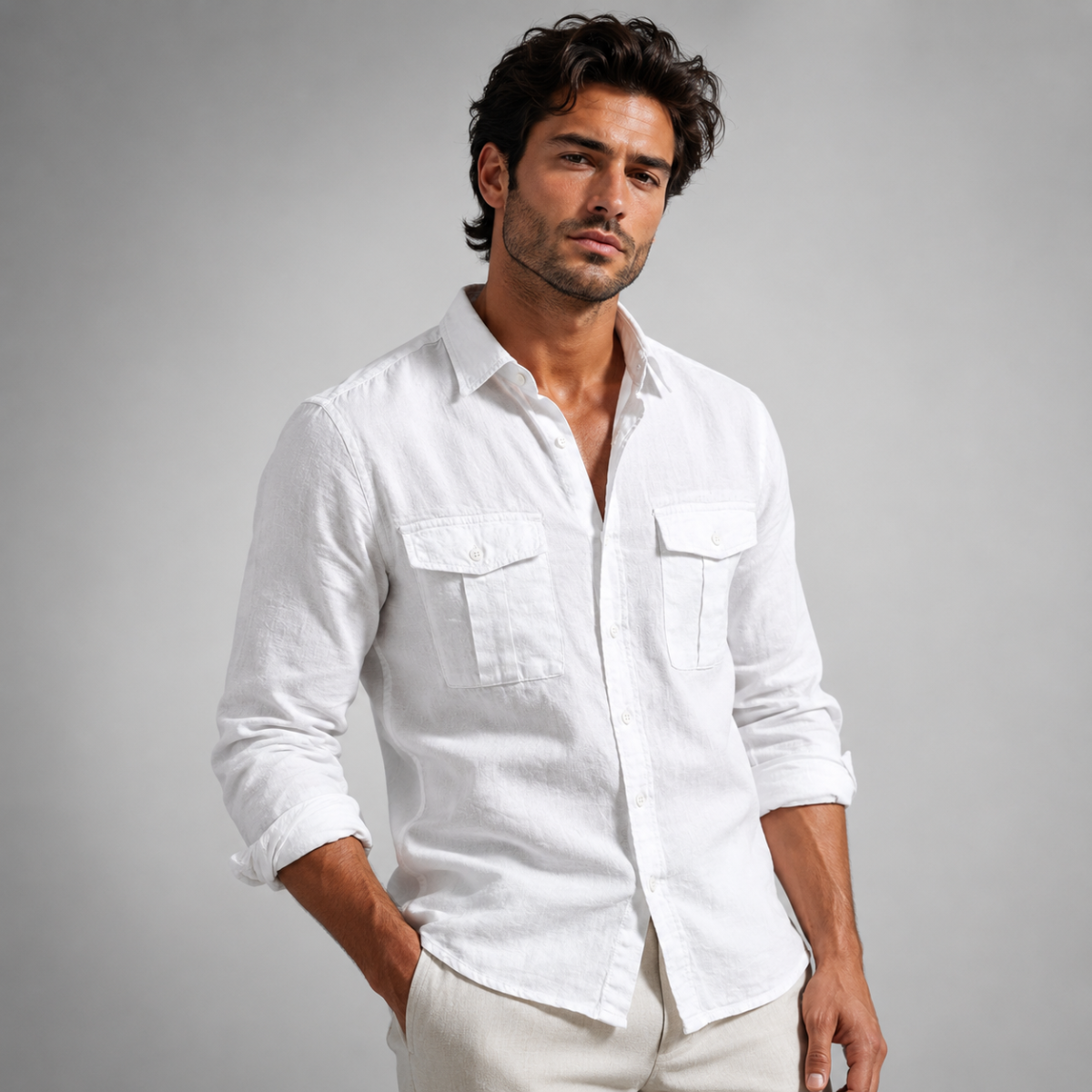 The Brera Men’s Casual Cotton Summer Linen Shirt