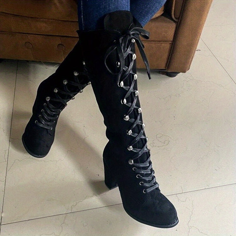 Clarissa | Knee-High Lace-Up Boots
