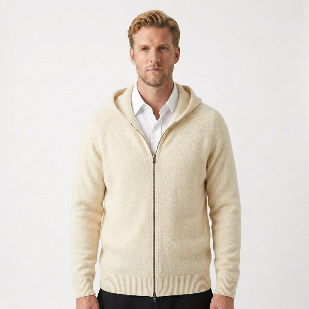HOLLANDEN | MERINO WOOL CARDIGAN WITH HOOD FOR MEN
