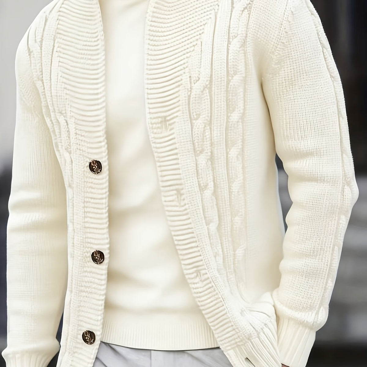 Donovan | Button-Up Cable Knit Cardigan