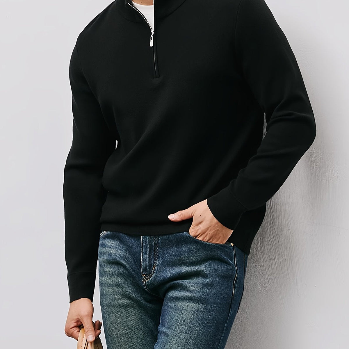 Silas | Elegant Half-Zip Knit Sweater