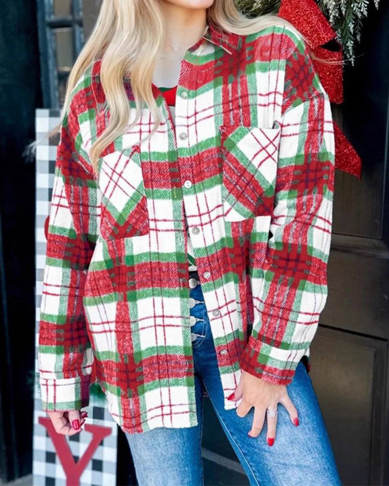 Relaxed Checkered Wool Coat