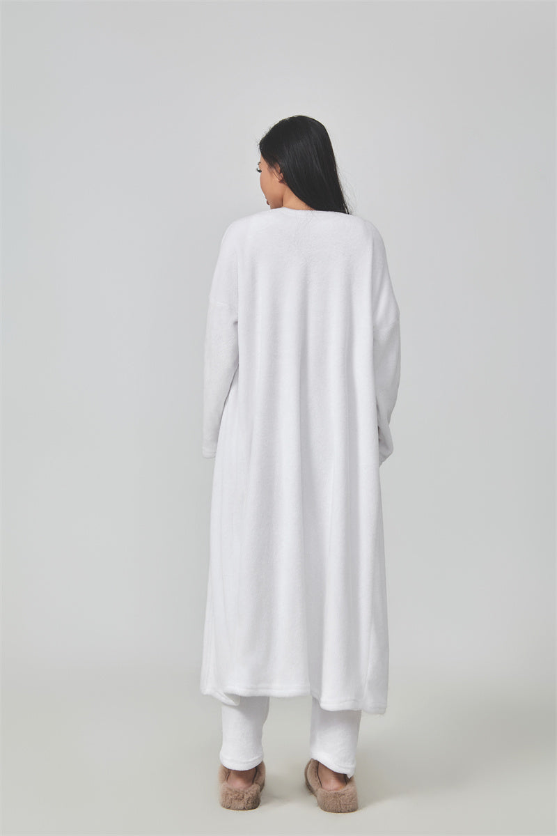 Emma | Cozy Loungewear Set – Top, Wide-Leg Trousers, and Long Cardigan
