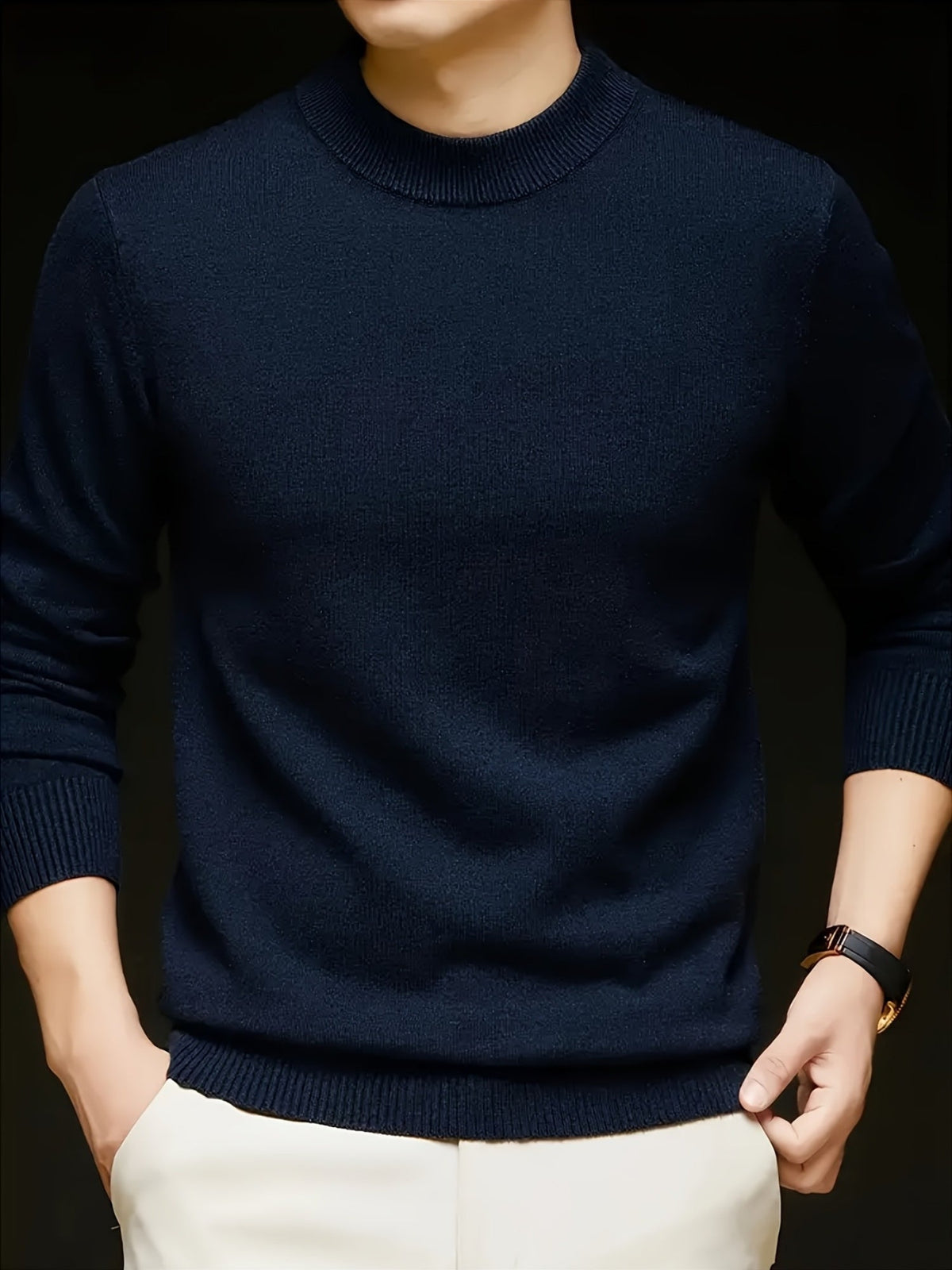 Cedric | Comfortable Mock-Neck Knit Sweater