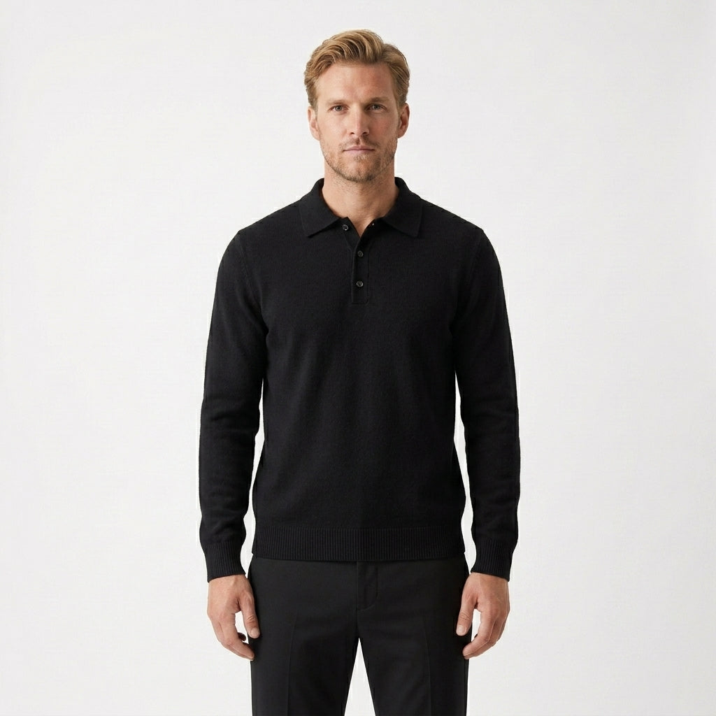 HOLLANDEN | MERINO WOOL POLO SWEATER FOR MEN