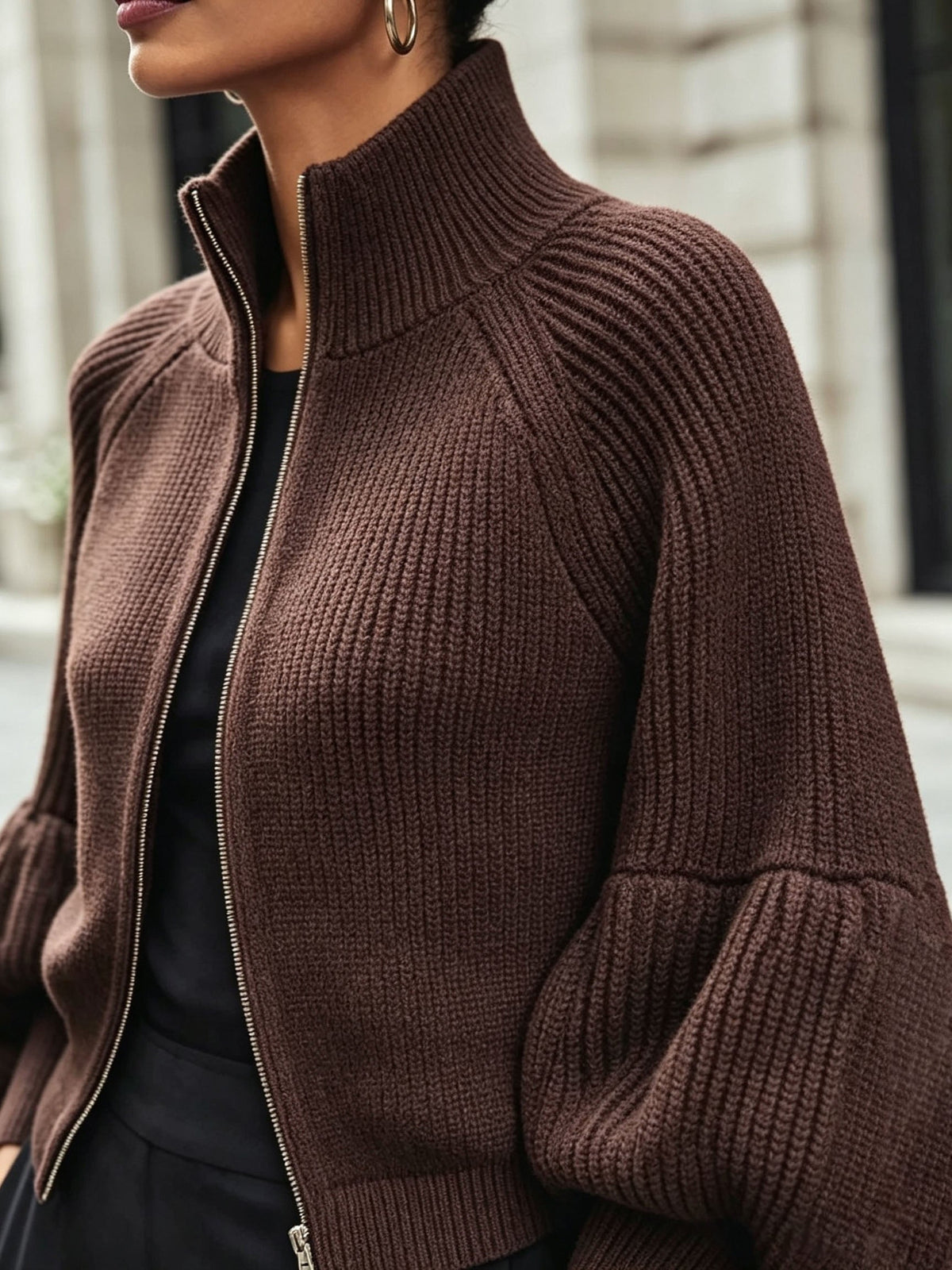 Anthea | Short Zip-Up Cardigan