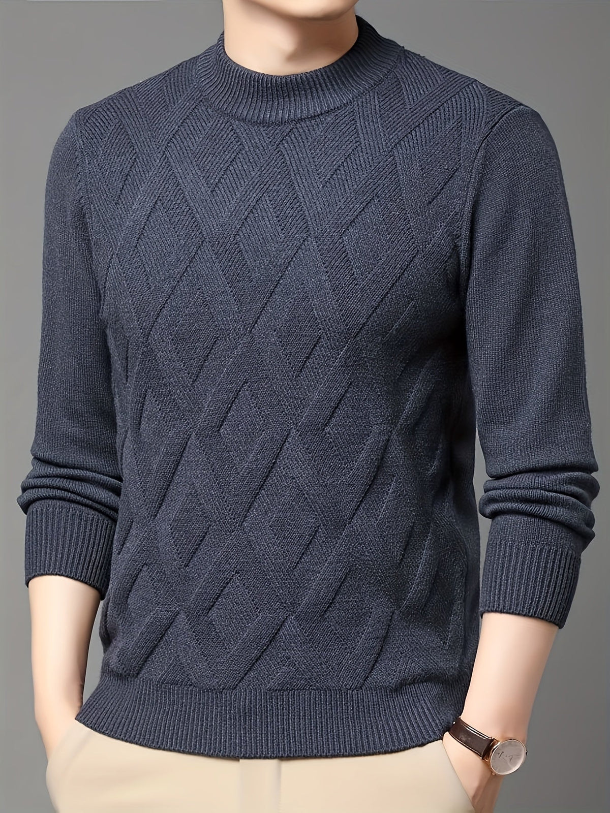 Leland | Textured Mock Neck Sweater