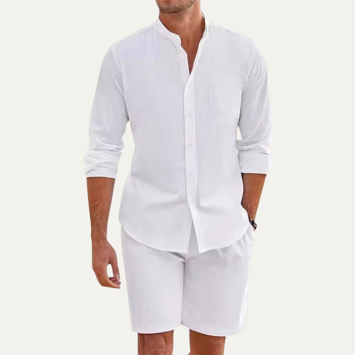 The Vicenza Men’s Linen Shirt and Shorts Set – Casual Two Piece Outfit
