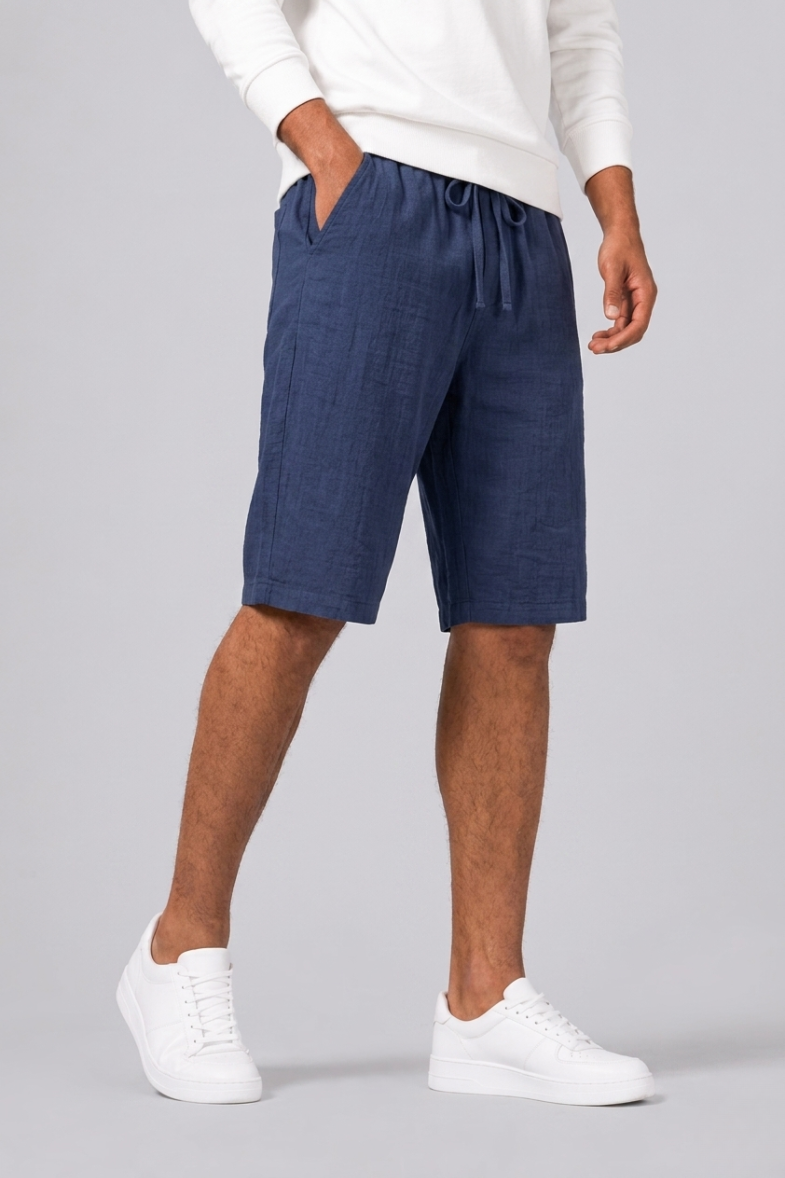 Men's Beach Shorts with Drawstring and Elastic Waist