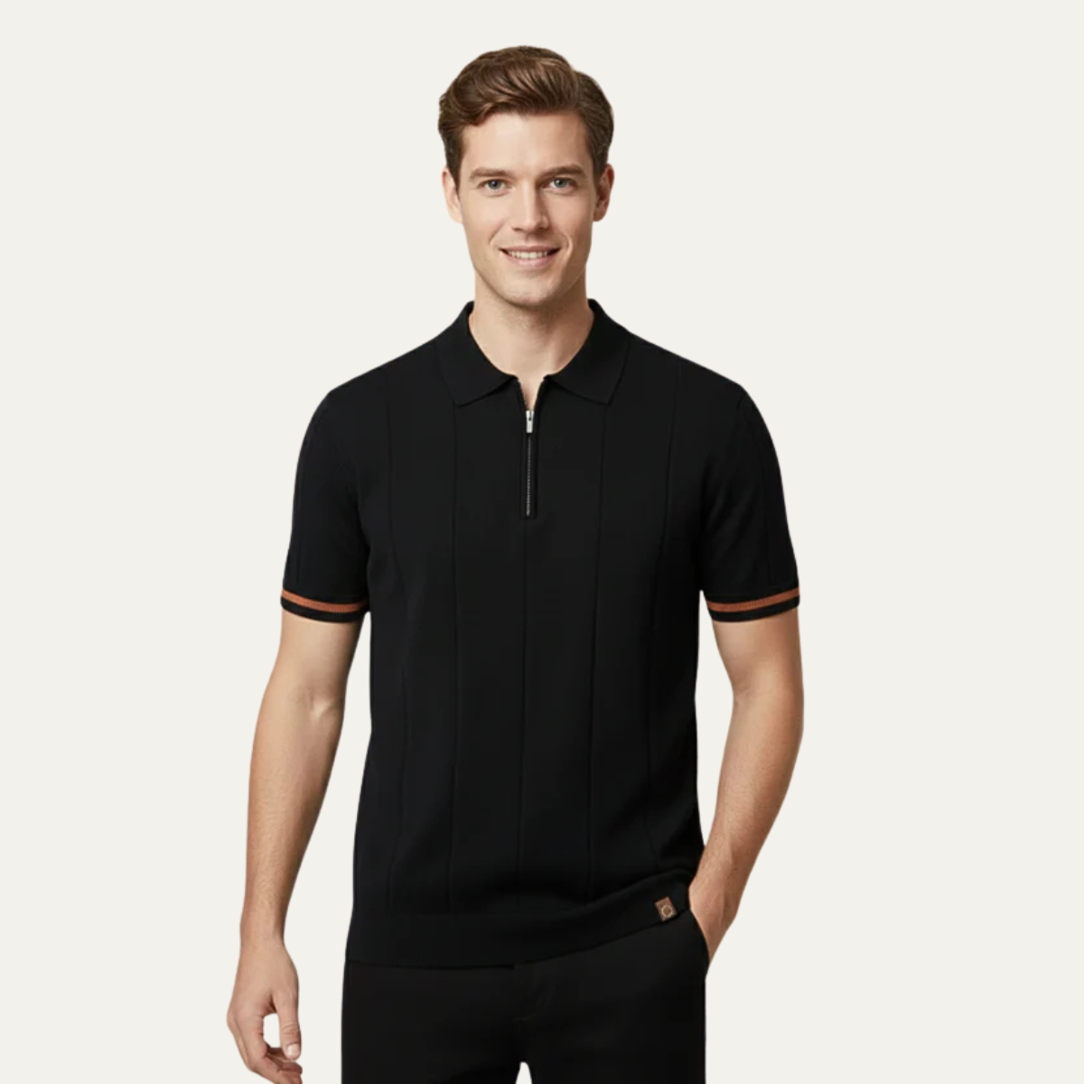 The Pavia Hills Men’s Short Sleeve Zip Polo