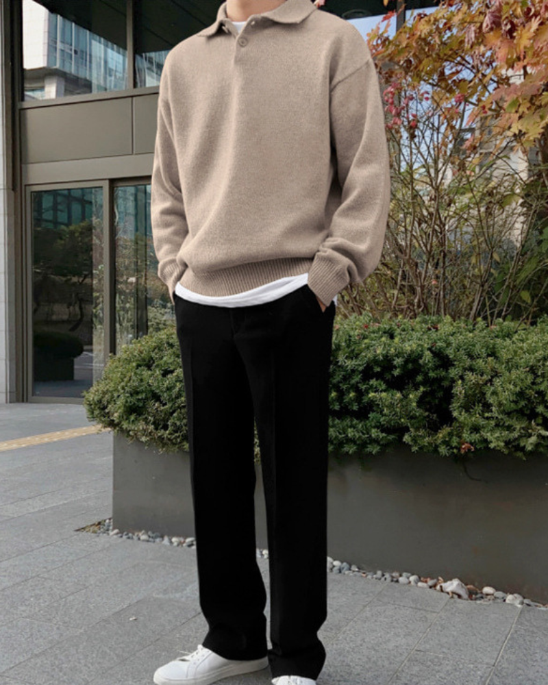 Woollen Button Half Zip