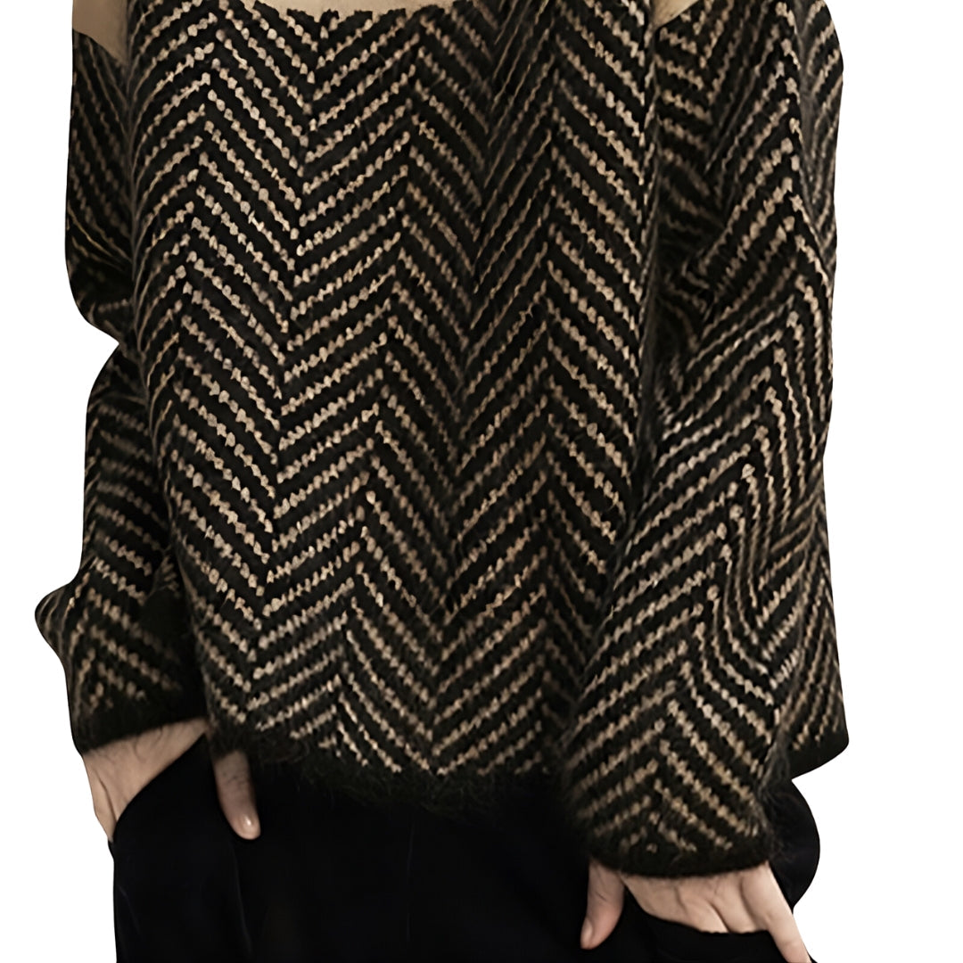 Cozy Long-Sleeve Polo Sweater with Stylish Patterns