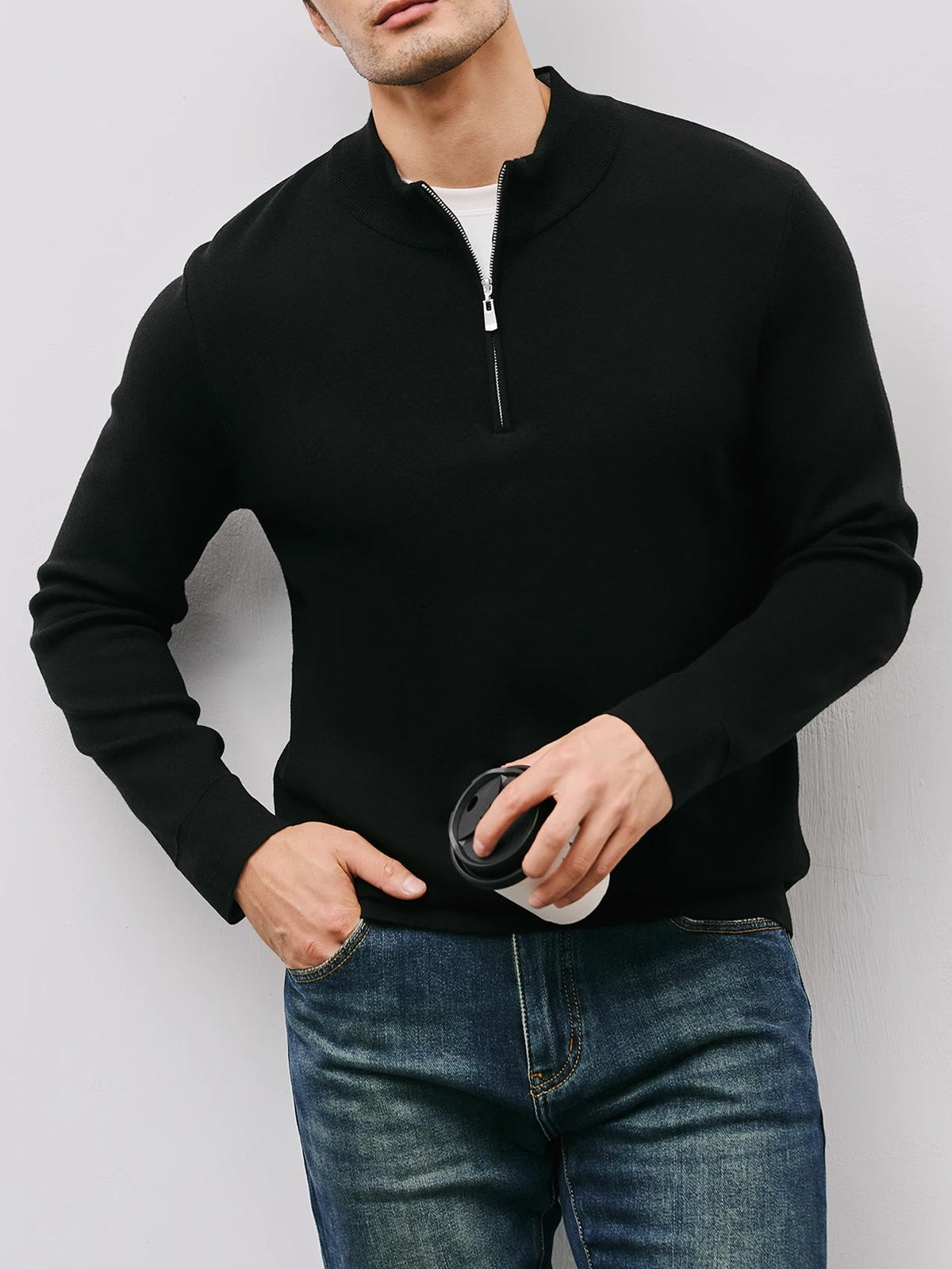 Silas | Elegant Half-Zip Knit Sweater
