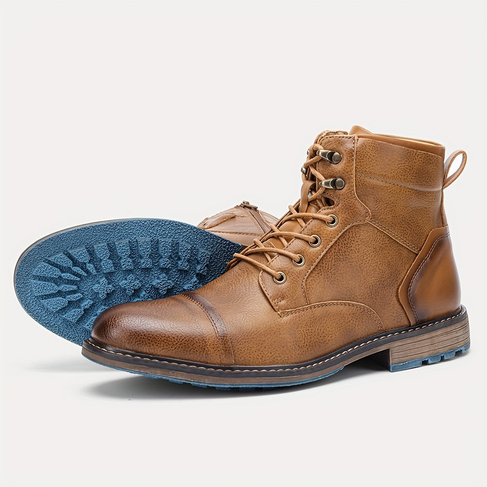 Wallace | Lace-Up Cap-Toe Boots