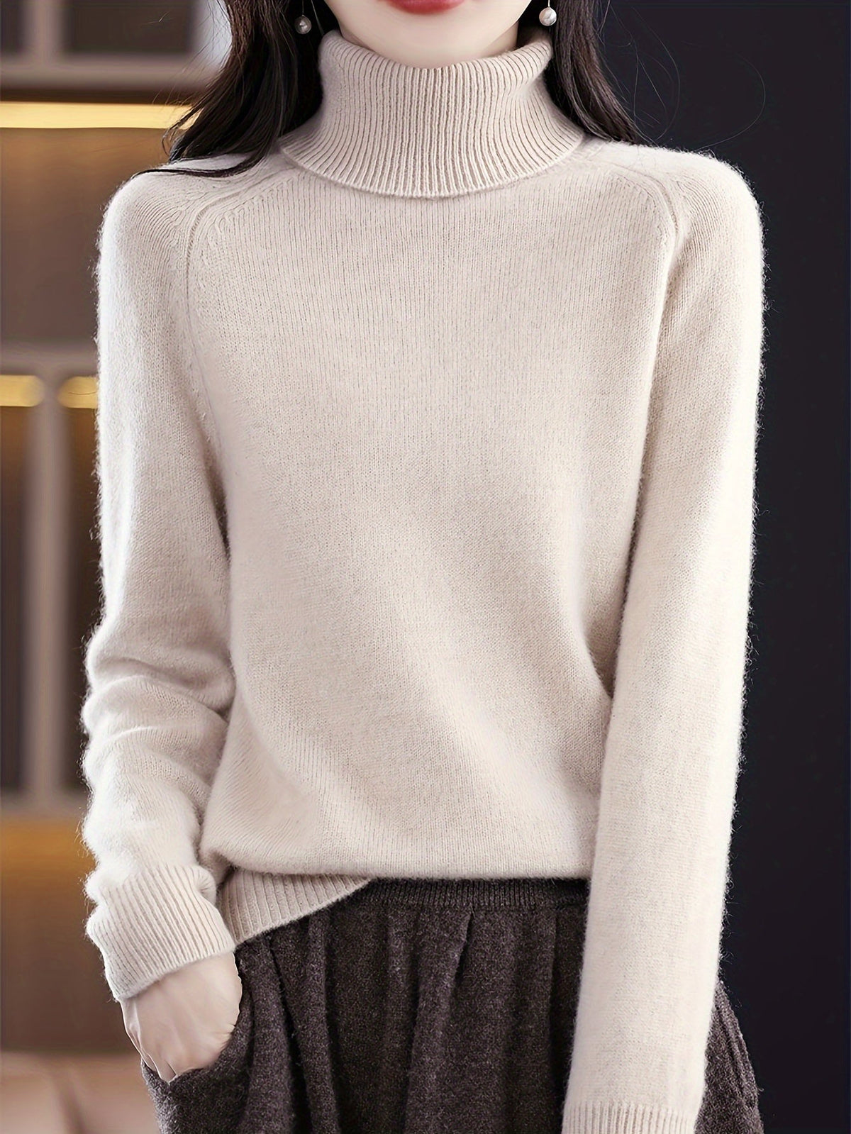 WOMEN'S ROLL NECK PULLOVER